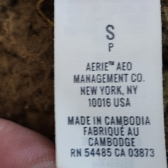 Aerie Dream Sherpa Quarter Zip Sweatshirt Dijon‎ Brown Oversized women's small - Picture 8 of 11